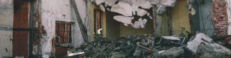 building damaged by terrorism