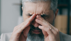 un hombre a punto de llorar